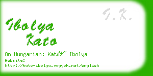 ibolya kato business card